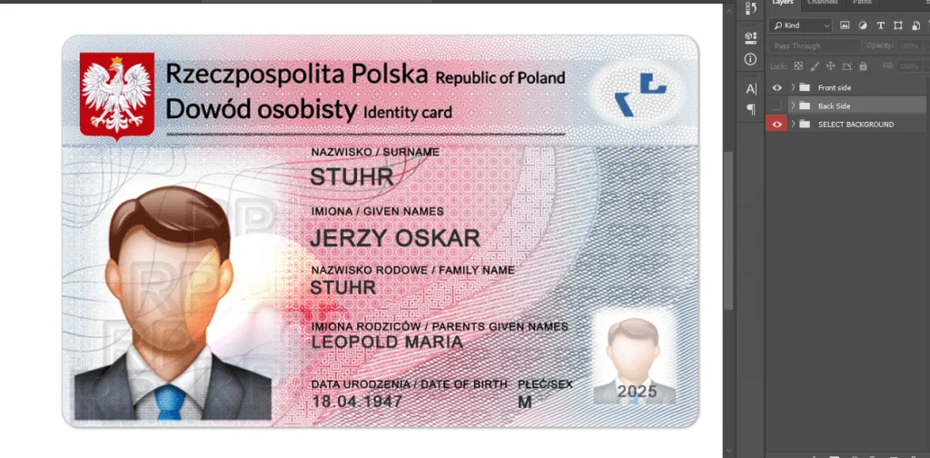 آیدی کارت لهستان لایه باز