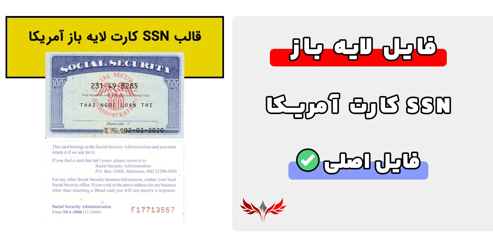 SSN کارت آمریکا لایه باز